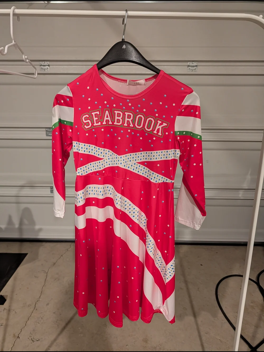 Disney Seabrook Bright Pink White Green Cheer Costume Dress